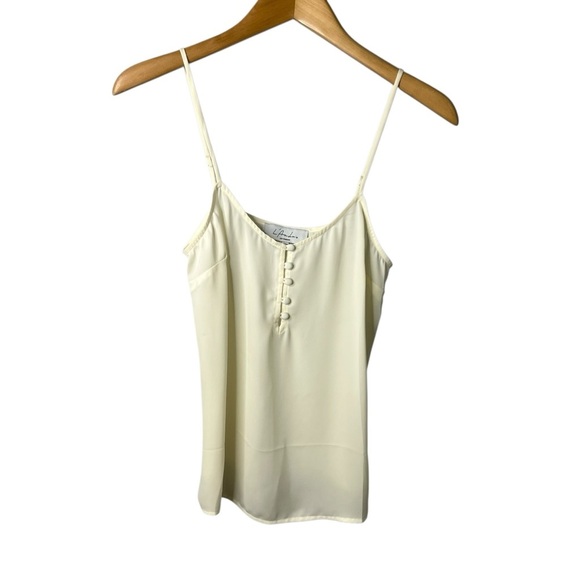 L'Academie The Button Cami Cream Size XS Cream V Neck - Picture 2 of 7